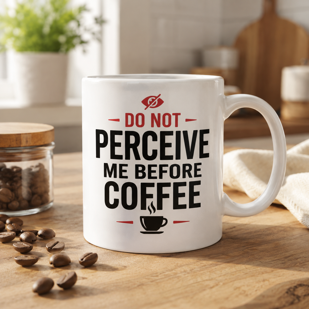 Don't Perceive Me Before Coffee – Funny Coffee Lover Mug (11oz, 15oz)