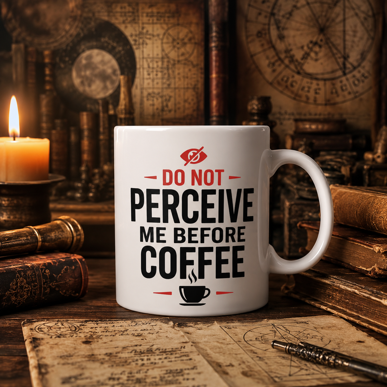 Don't Perceive Me Before Coffee – Funny Coffee Lover Mug (11oz, 15oz)