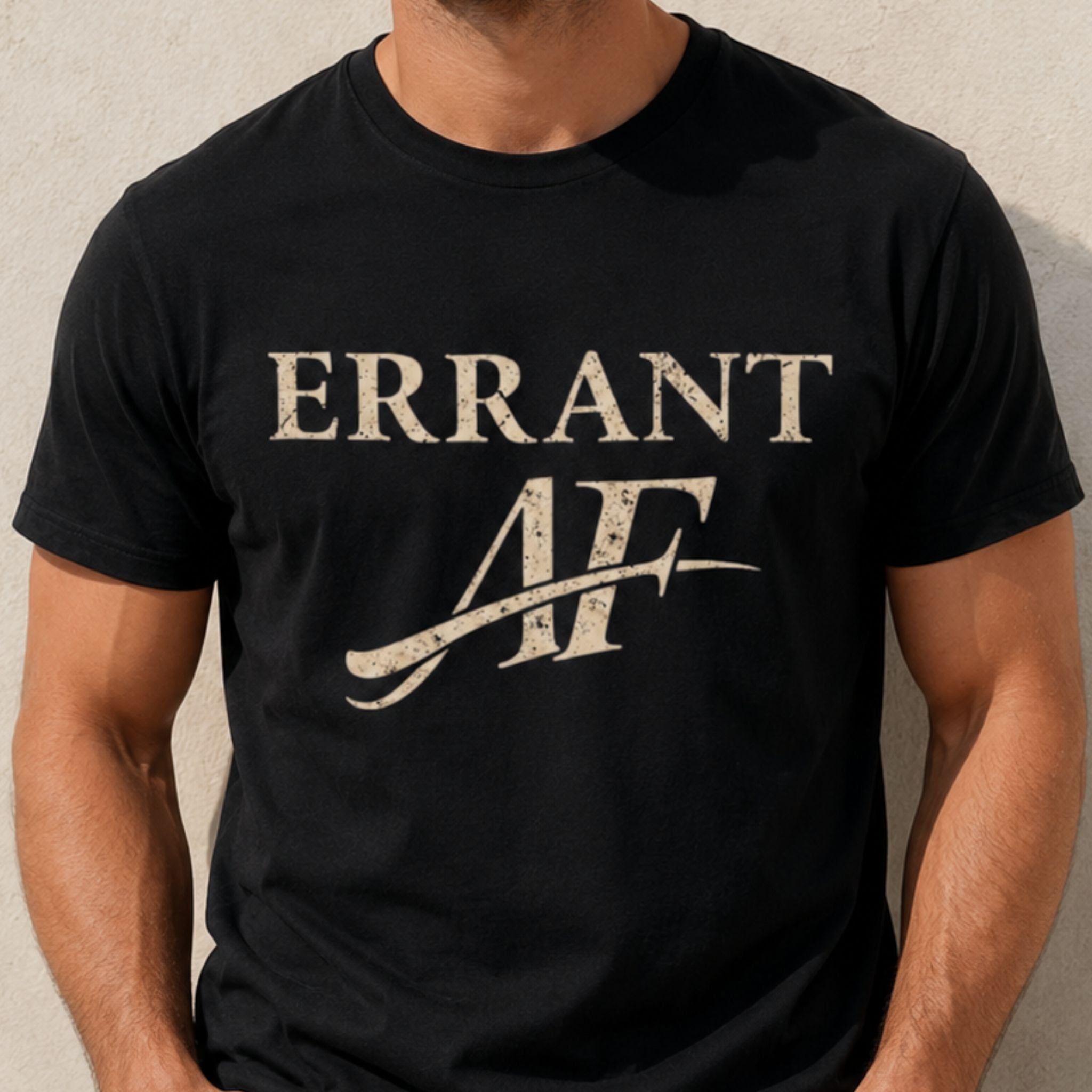 Errant AF T-Shirt — styled lifestyle shot, vintage graphic tee by Errant Apparent Press